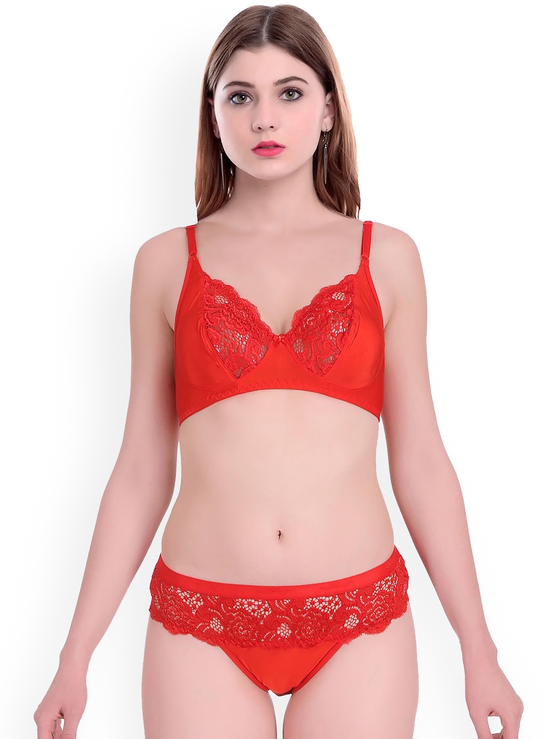 

AROUSY Self-designed Cotton Lingerie Set Q_Cate set _Red_30