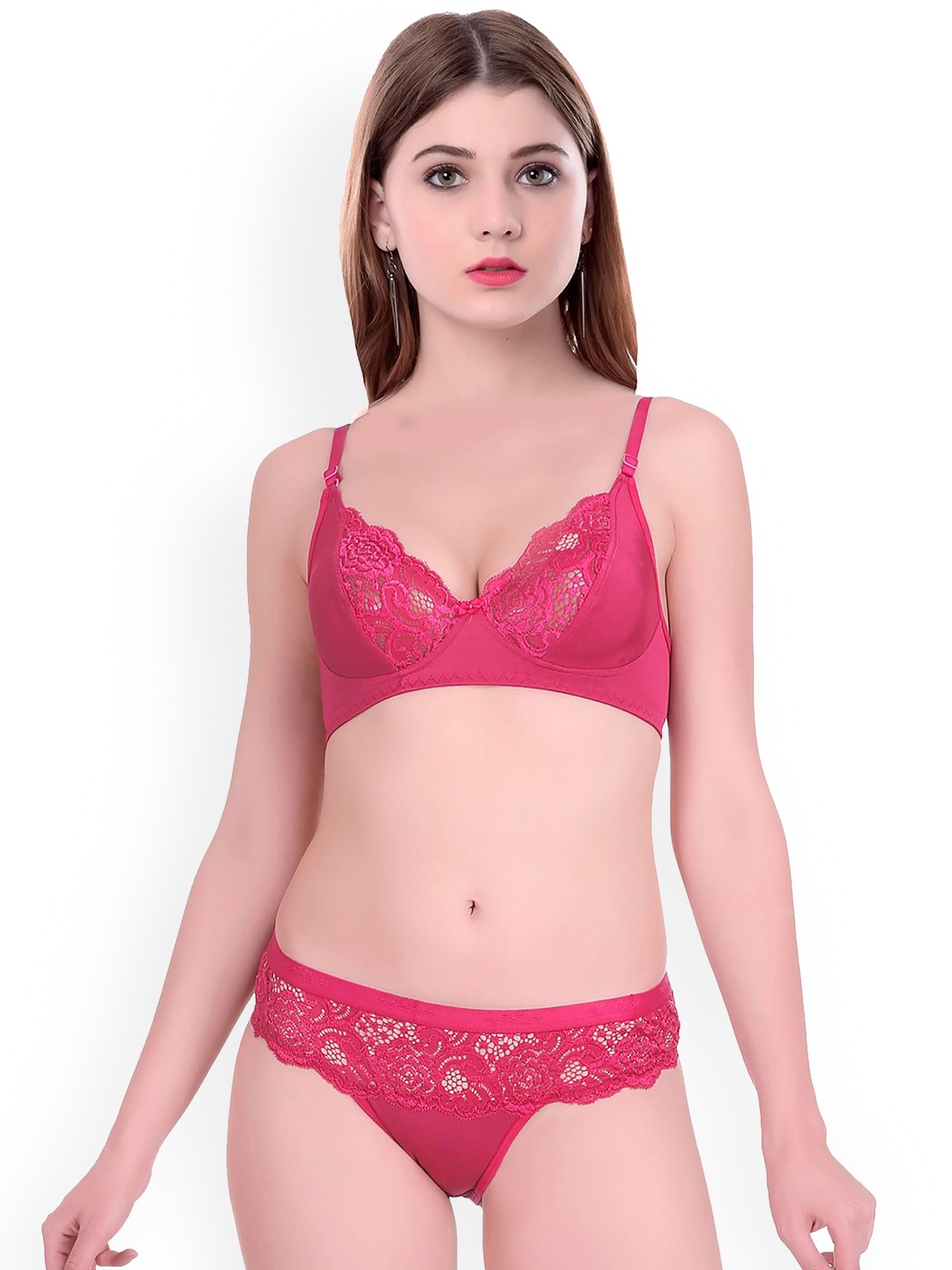 

Aamarsh Self-designed Cotton Lingerie Set, Pink