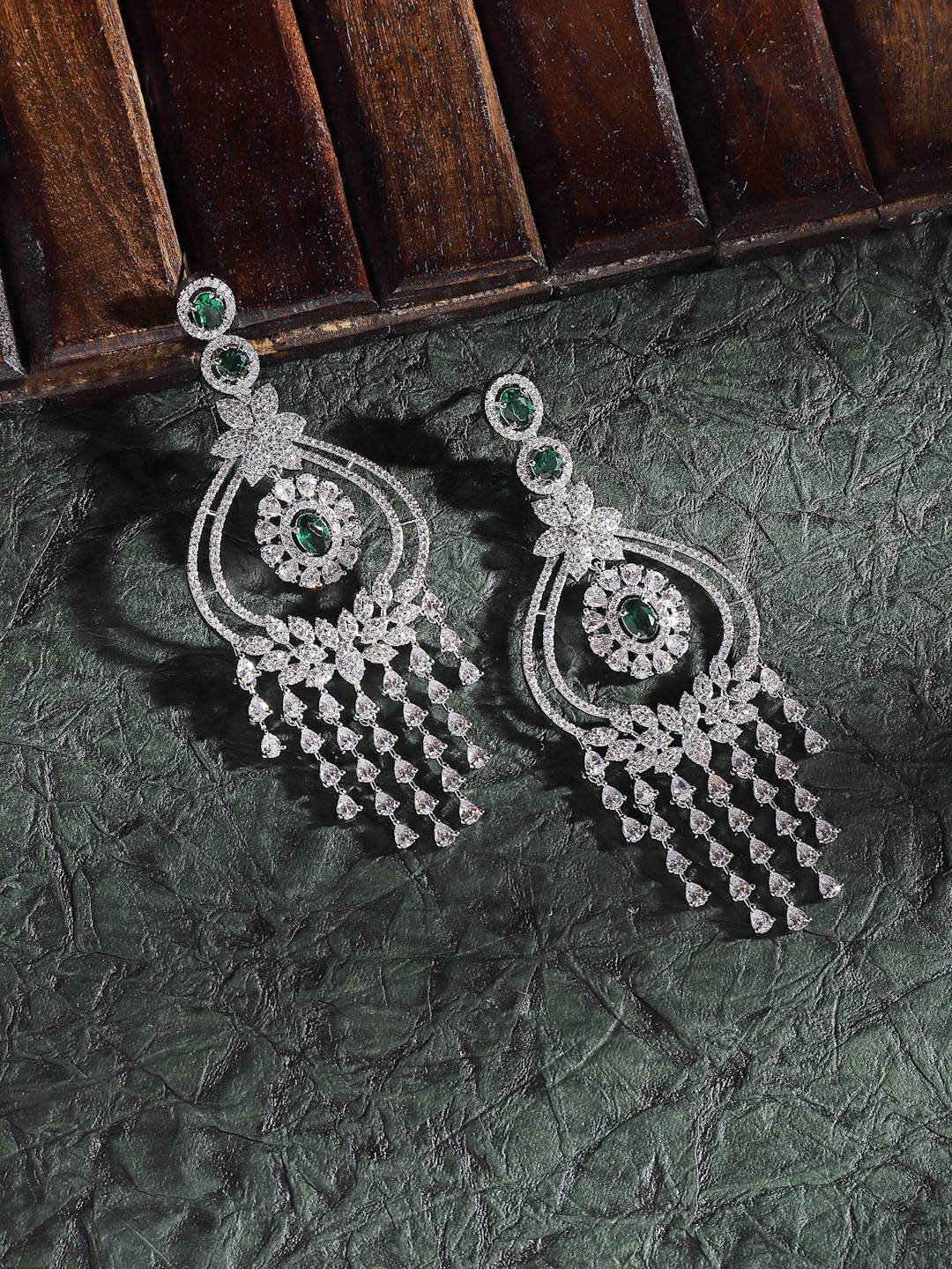 

ZENEME Green Quirky Drop Earrings