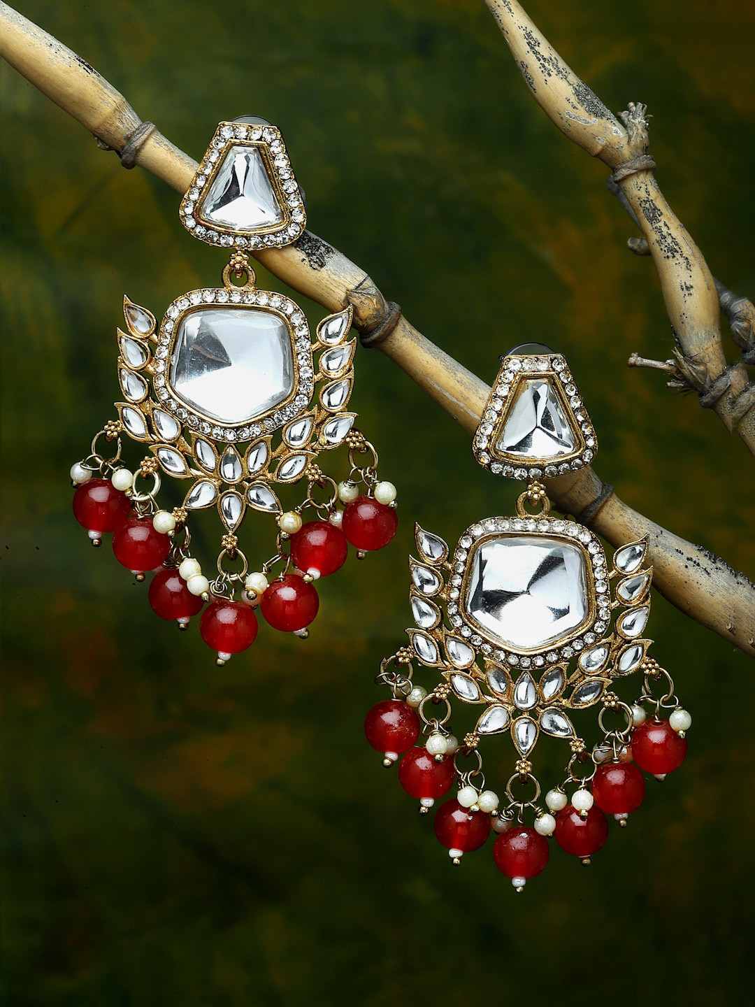 

ZENEME Red Classic Drop Earrings