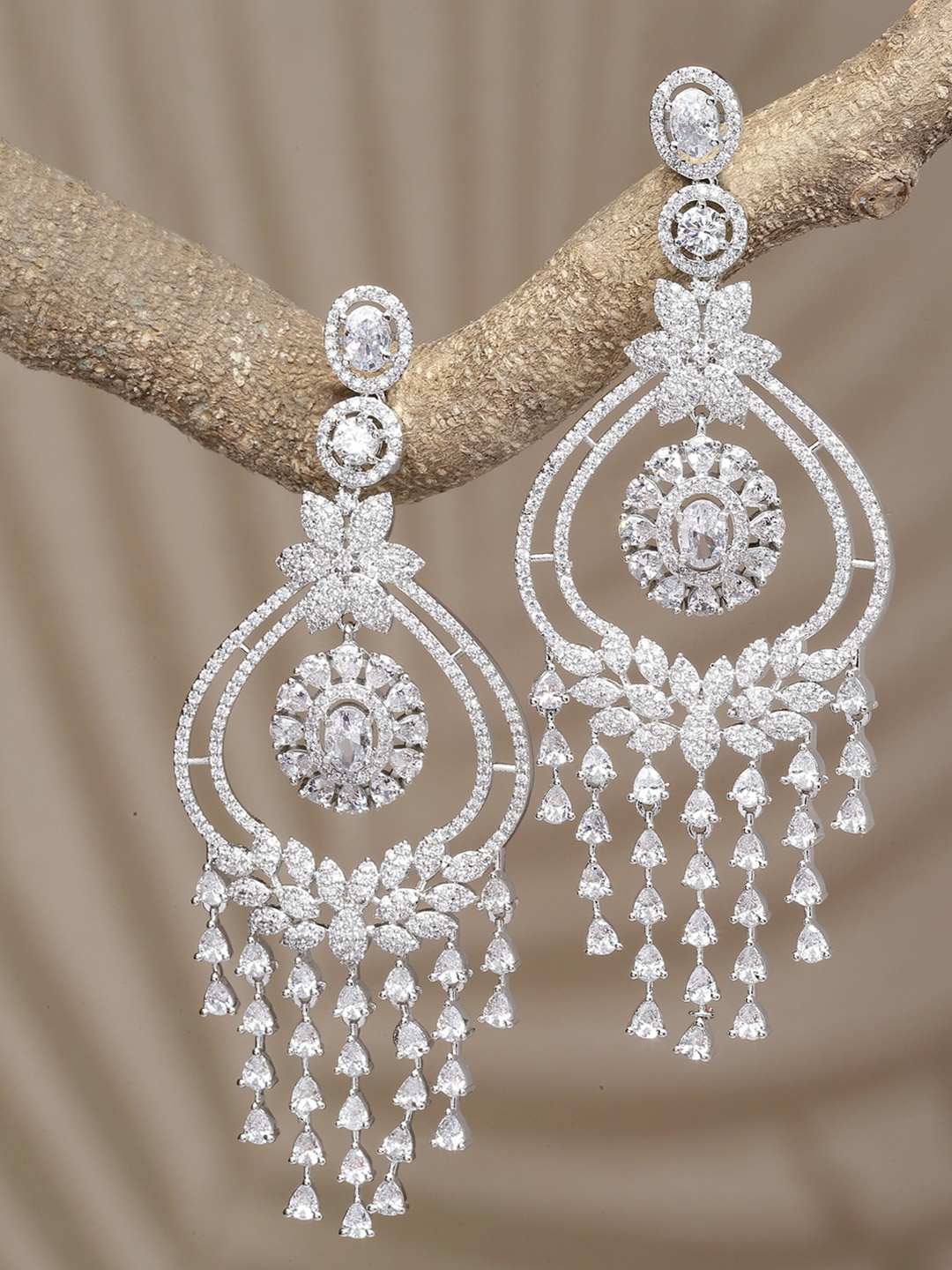 

ZENEME White Quirky Drop Earrings