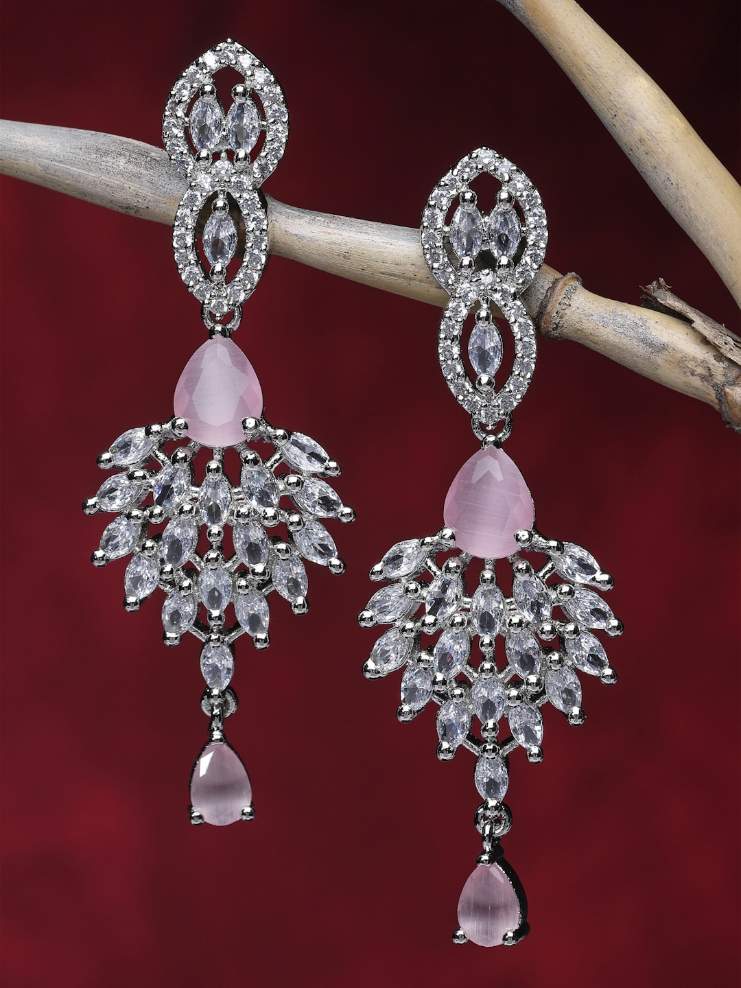 

ZENEME Contemporary Drop Earrings, Pink