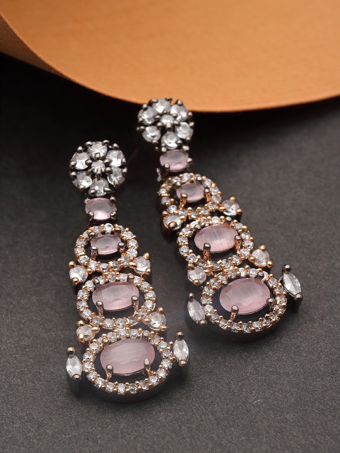 

ZENEME Pink Quirky Drop Earrings