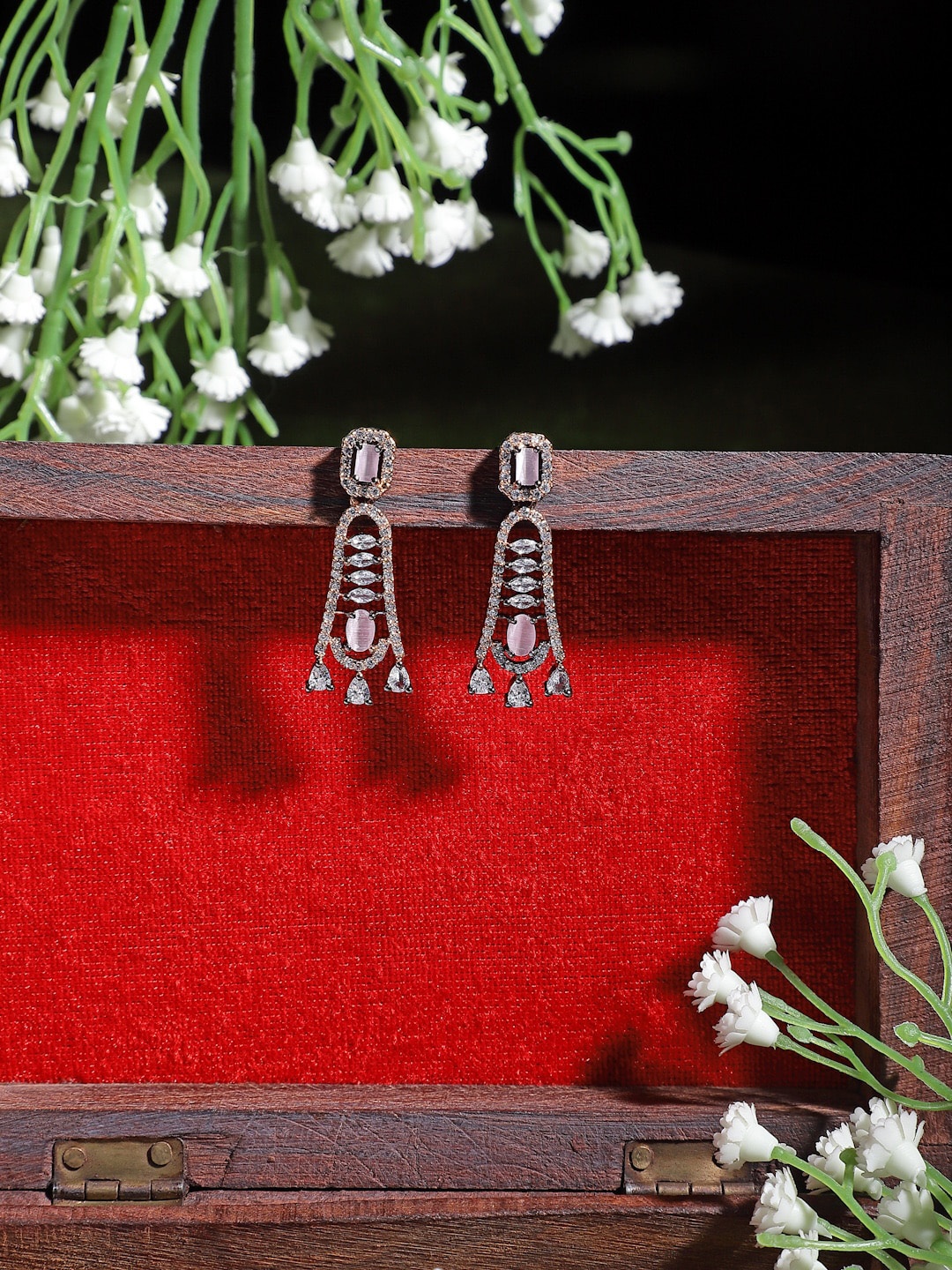 

ZENEME Pink Classic Drop Earrings