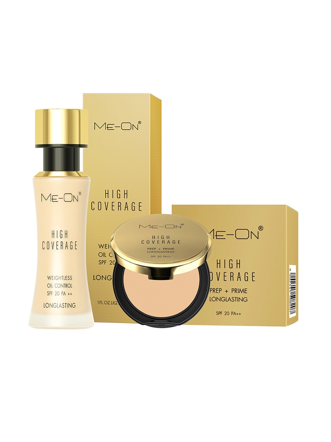 

ME-ON High Coverage Set Of 2 Compact - 20g & Foundation - 30ml - Cool Ivory) N01, Beige