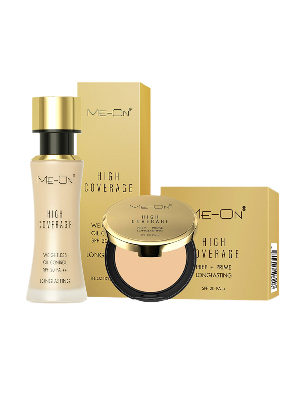

ME-ON High Coverage Set Of 2 Compact - 20g & Foundation - 30ml, Beige