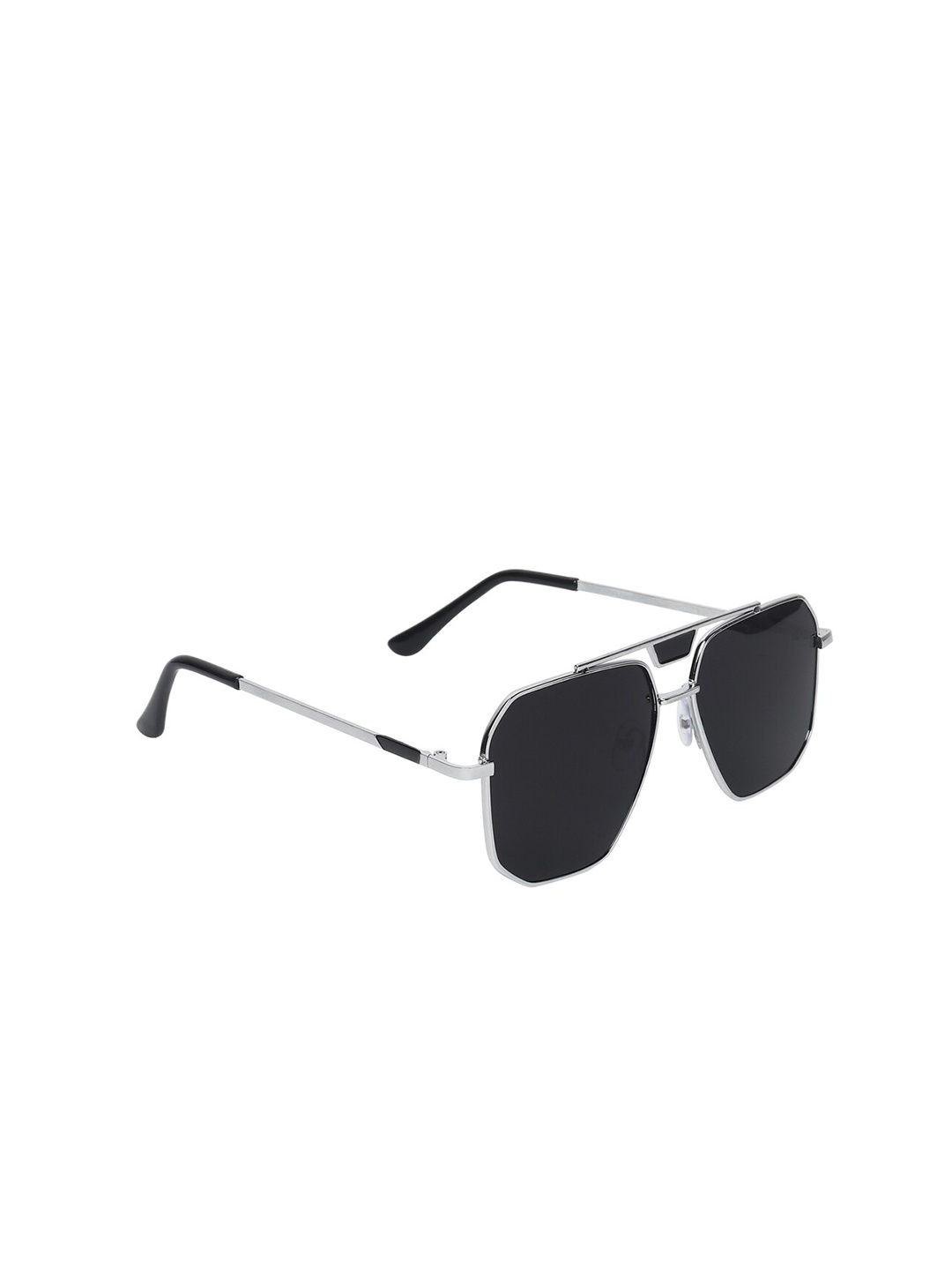 

SCAGLIA Unisex Square Sunglasses with UV Protected Lens SCG_KBKJ_N-BLK, Silver