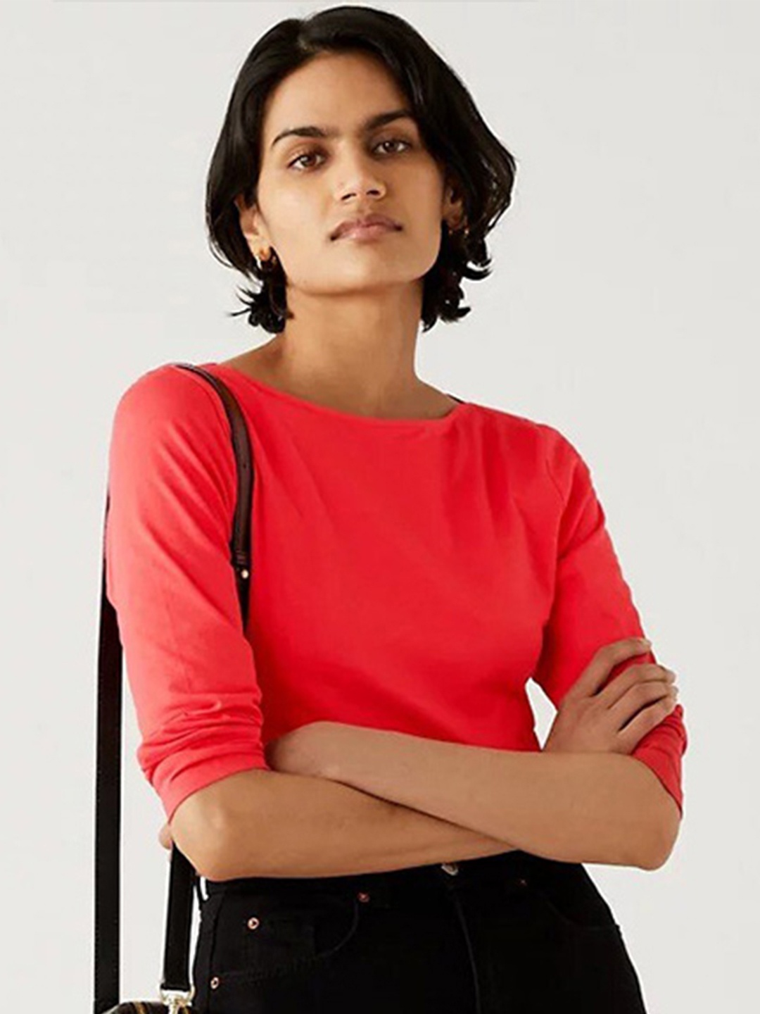 

Marks & Spencer Round Neck Regular Fit T-shirt, Orange