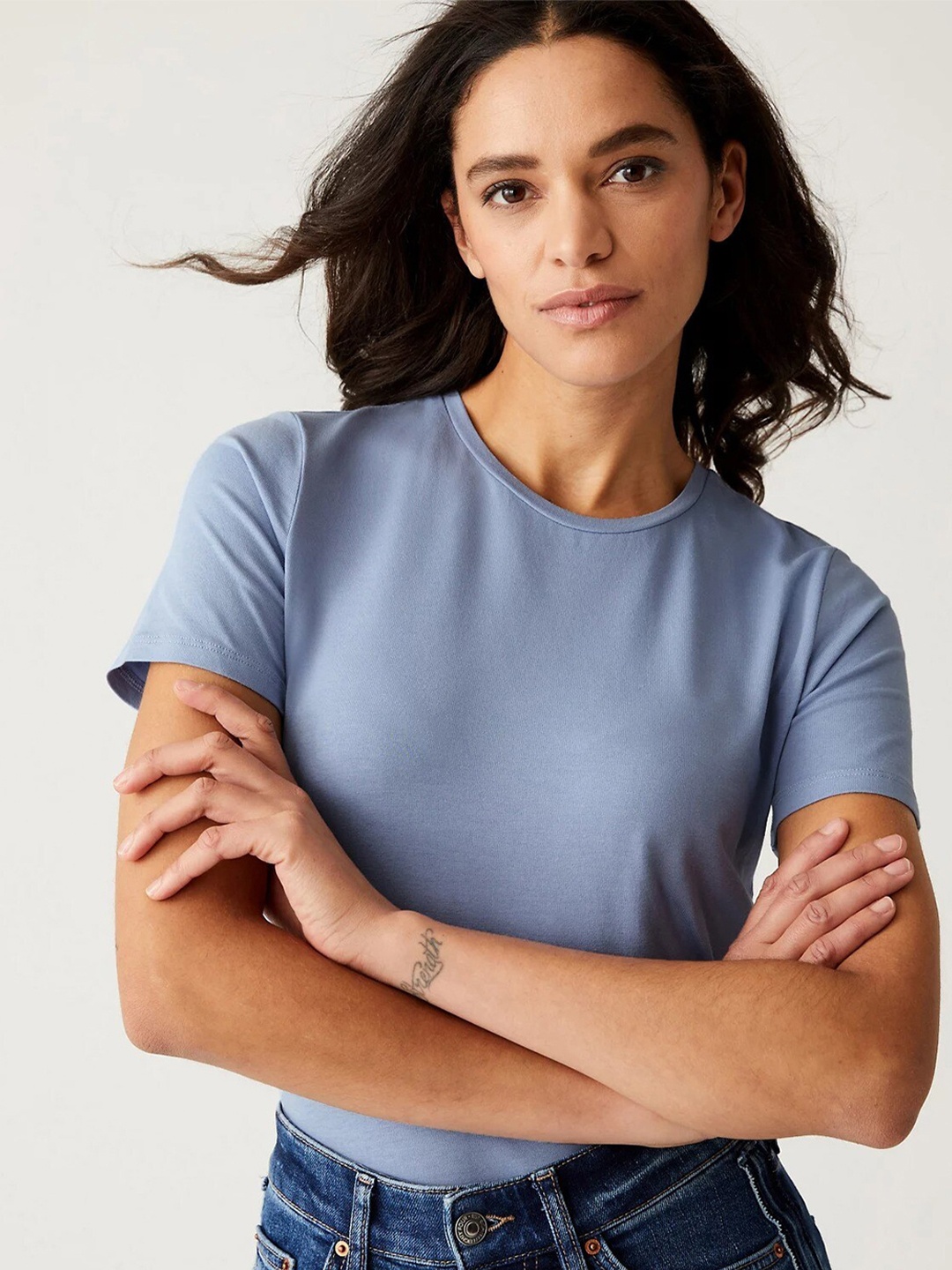 

Marks & Spencer Round Neck Regular T-shirt, Blue