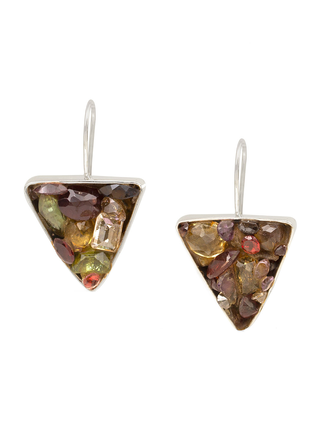 

Kicky And Perky Silver-Toned Triangular Drop Earrings