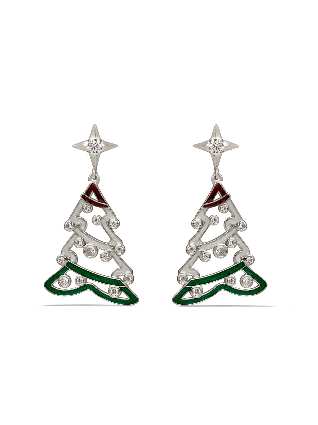 

Kicky And Perky Silver-Toned Contemporary Drop Earrings