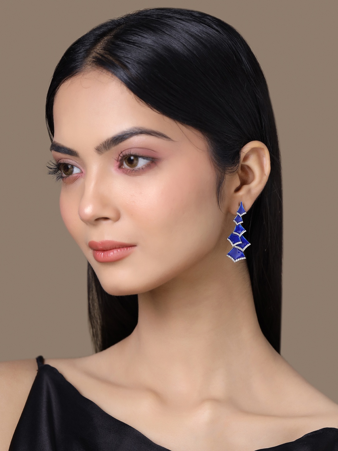 

Kicky And Perky Silver-Toned Contemporary Drop Earrings
