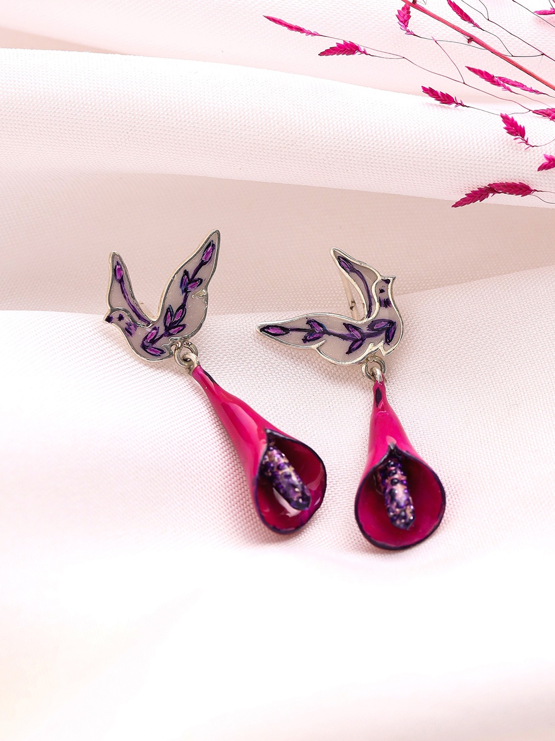 

Kicky And Perky Silver-Plated Floral Tulip Earring