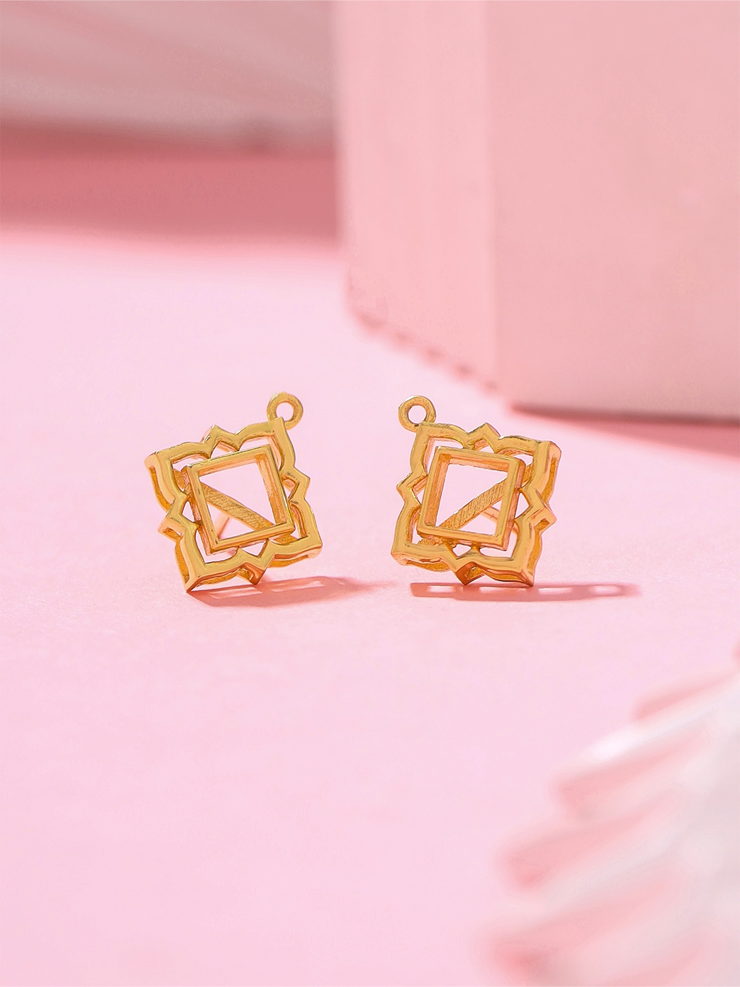 

Kicky And Perky Gold-Toned Contemporary Stud Earrings