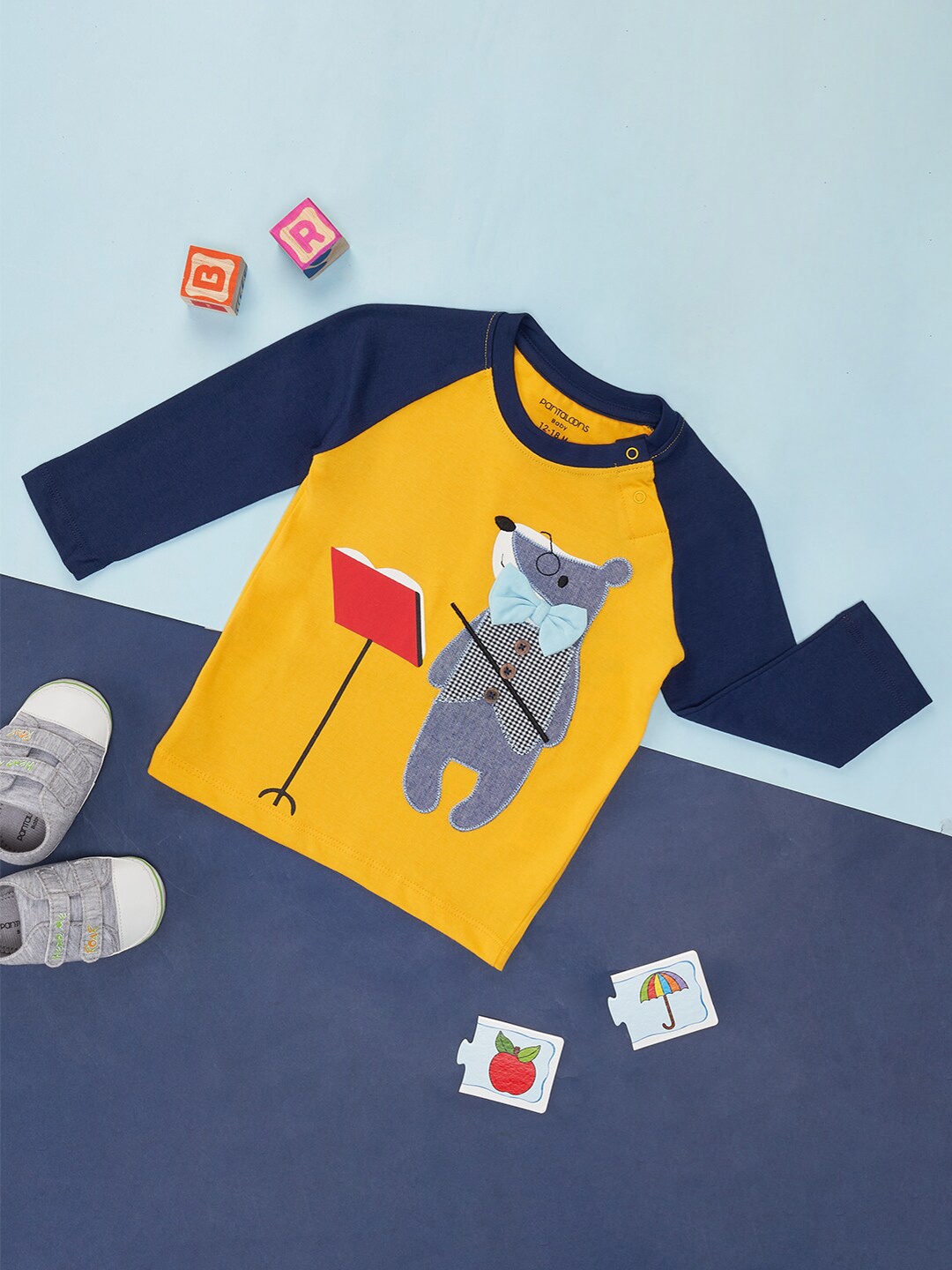 

Pantaloons Baby Boys Printed Cotton T-Shirt, Yellow