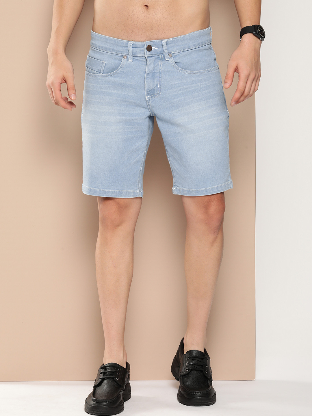 

HERE&NOW Men Denim Outdoor Denim Shorts, Blue