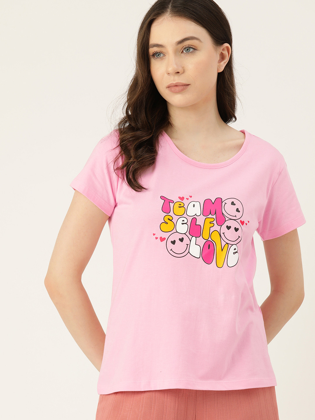 

ETC Women Typography Printed T-shirt, Pink