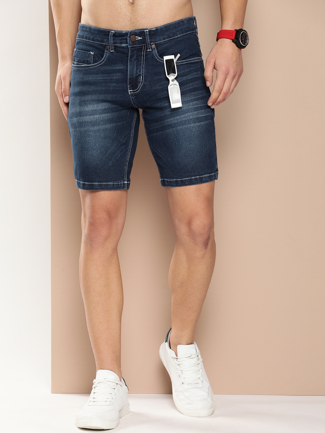 

HERE&NOW Men Outdoor Denim Shorts, Blue