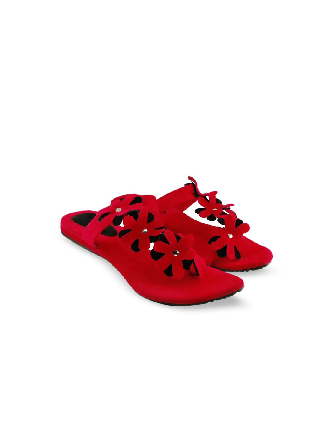 

BAESD Girls Suede One Toe Flats, Red