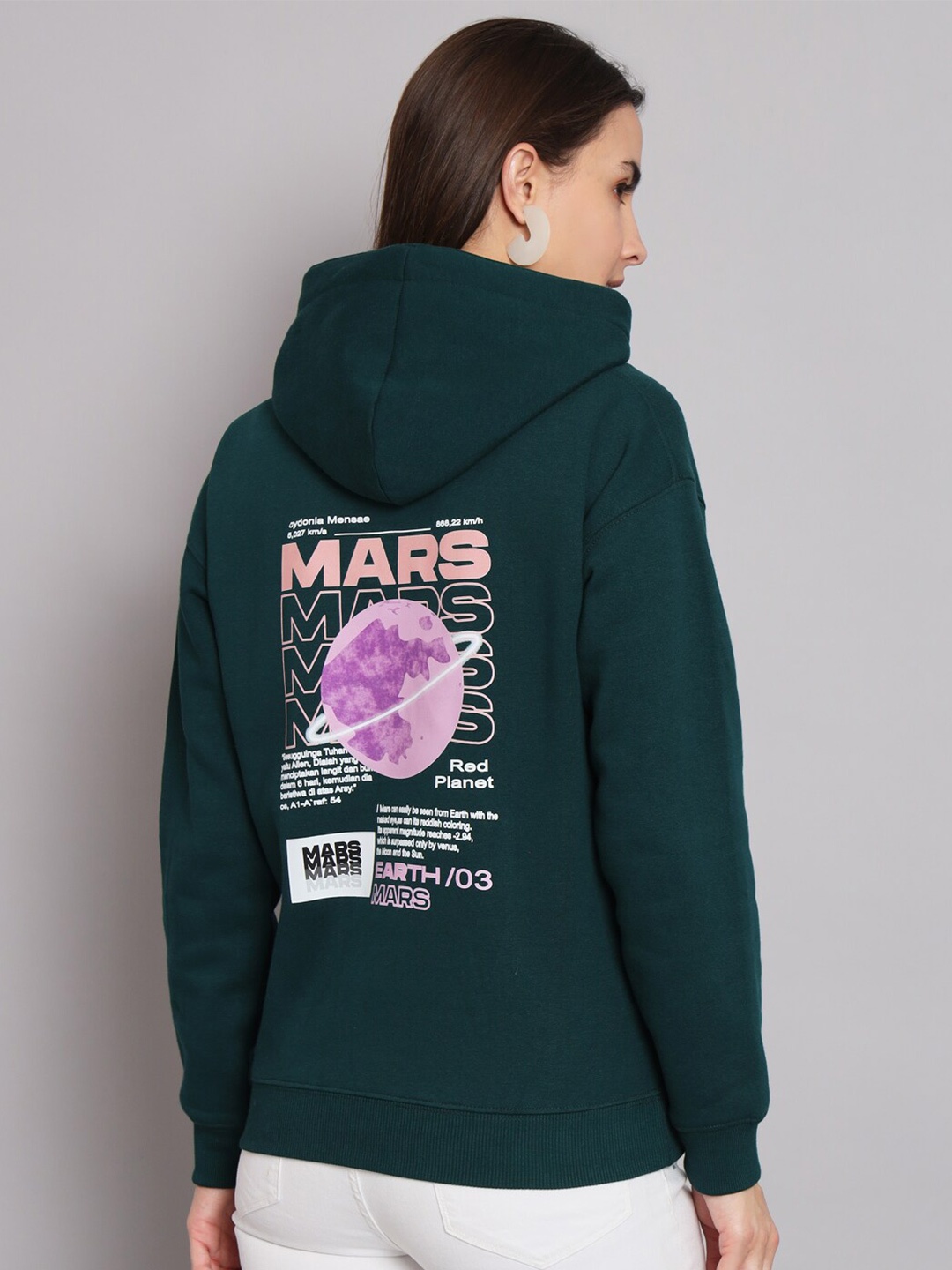 

ANTI CULTURE Graphic Printed Hooded Sweatshirt, Blue