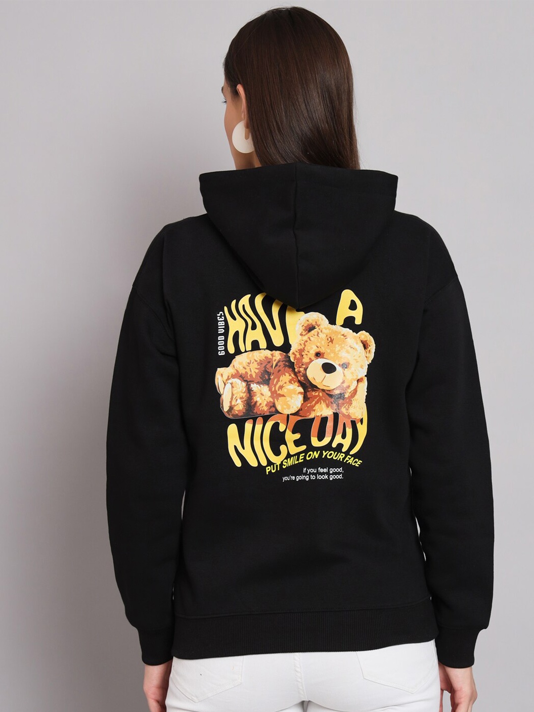 

ANTI CULTURE Graphic Printed Fleece Sweatshirt, Black