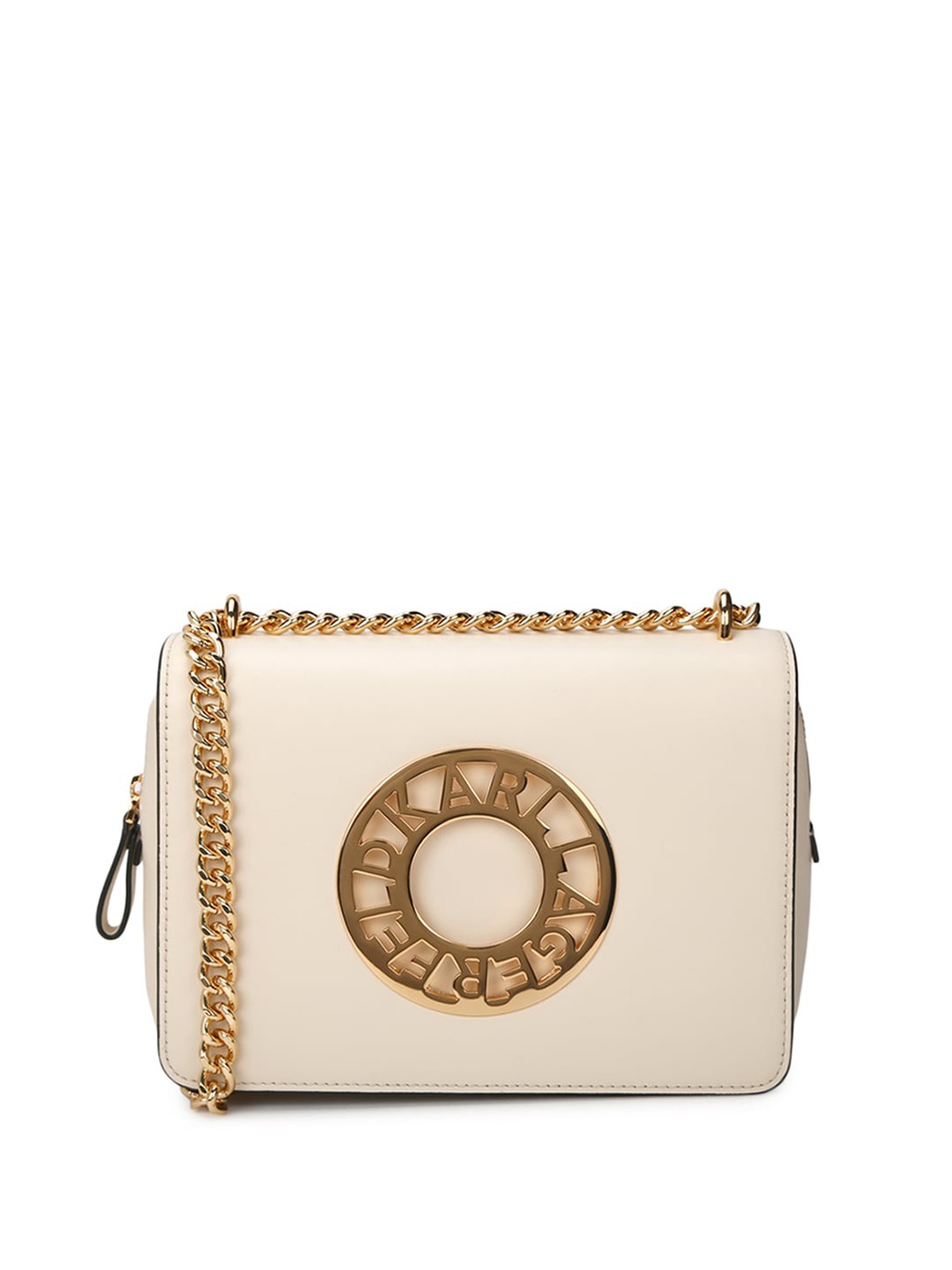 

Karl Lagerfeld Embellished Leather Swagger Sling Bag, Cream