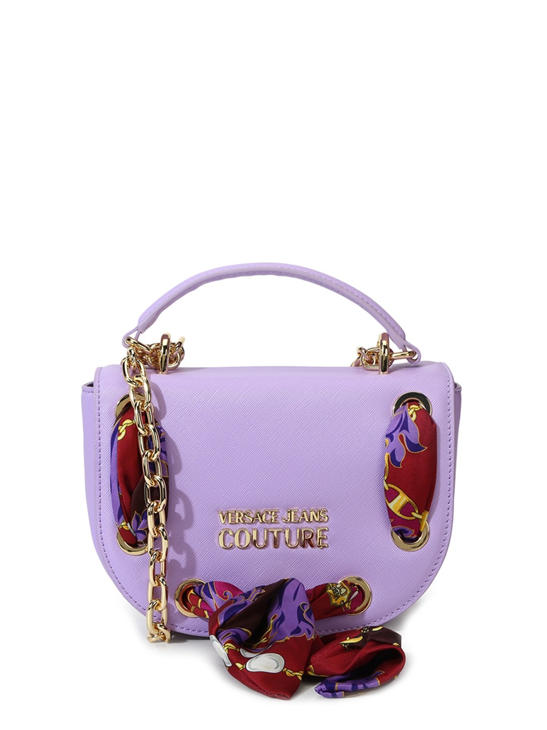 

Versace Jeans Couture PU Structured Handheld Bag, Purple