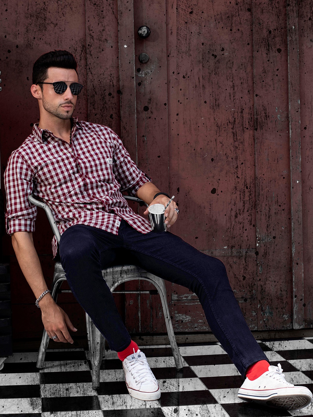 

Roadster Time Travlr GreenTurn Men Blue Skinny Mid-Rise Recycled Poly Sustainable Jeans