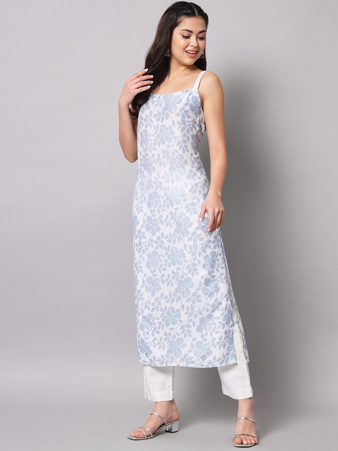 

KALINI Ethnic Motifs Printed Kurta, Blue