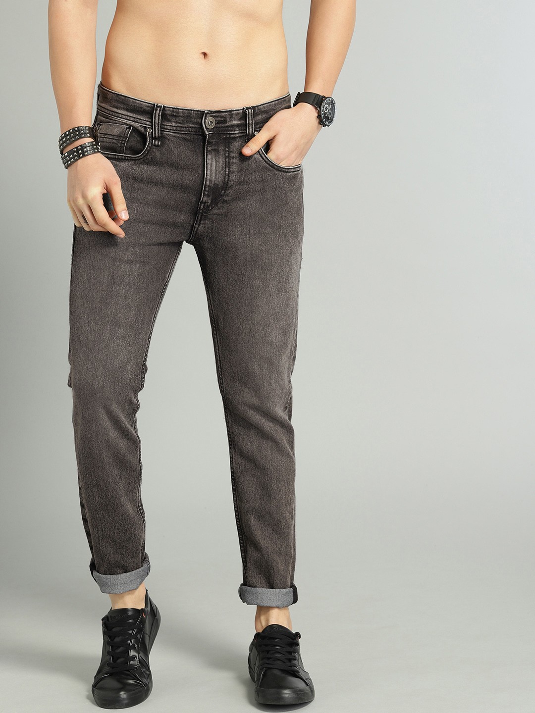 

Roadster Men Black Skinny Fit Mid-Rise Clean Look Stretchable Jeans
