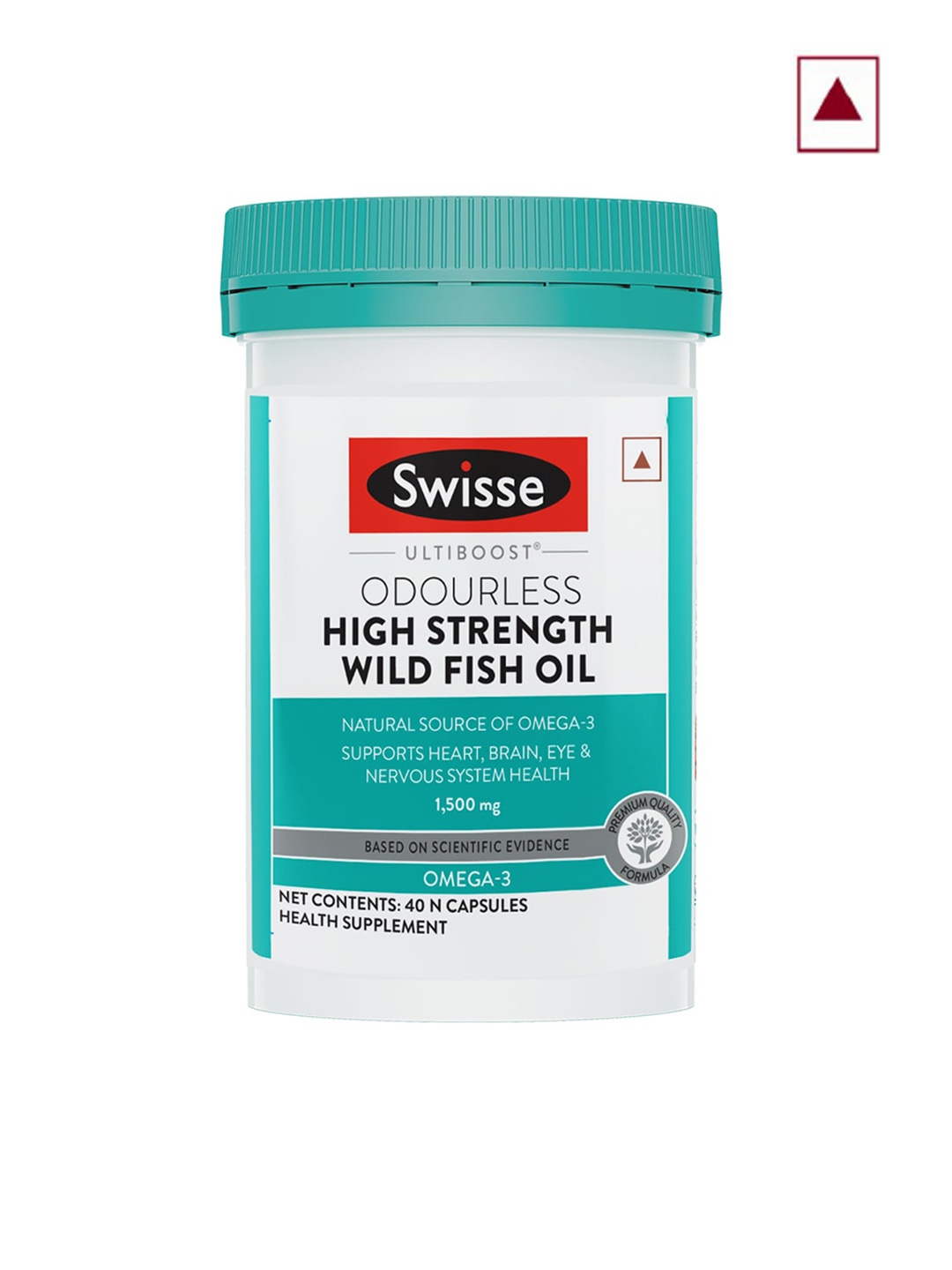 

Swisse Ultiboost Odourless High Strength Wild Fish Oil with 1500mg Omega 3 - 40 Capsules, White