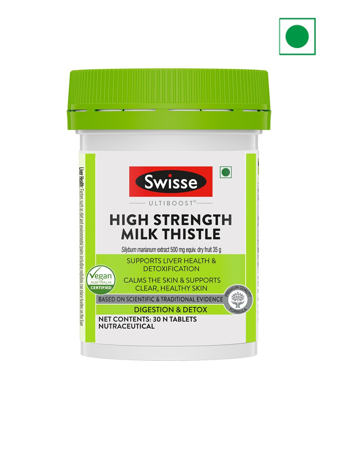 

Swisse Ultiboost Digestion & Detox High Strength Milk Thistle - 30 Tablets, White