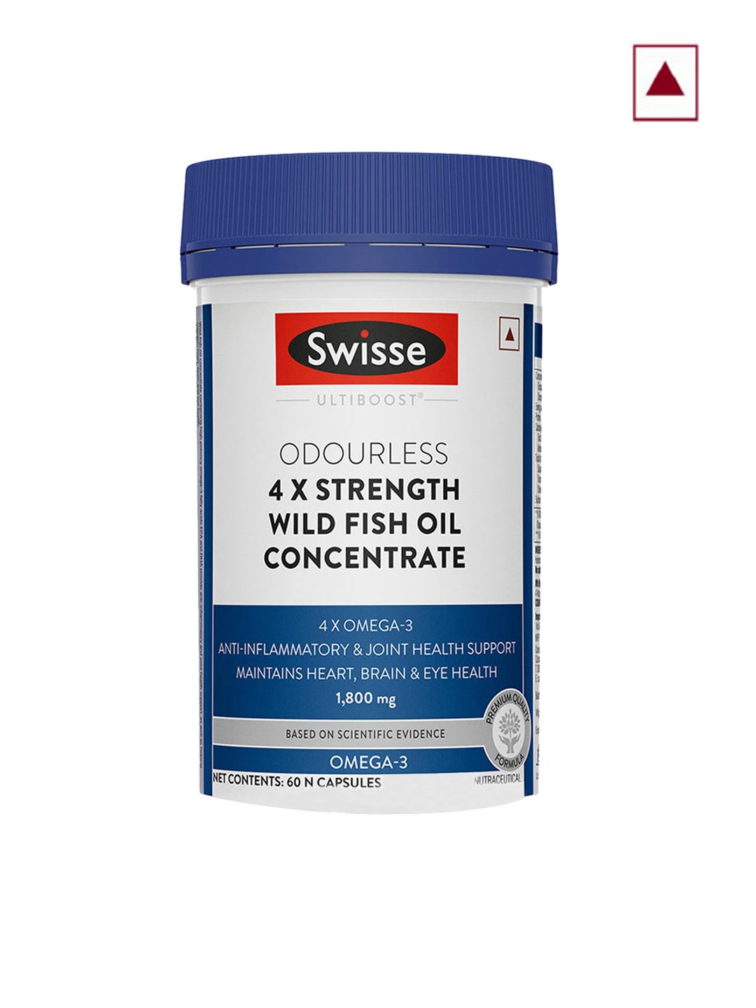 

Swisse Ultiboost Odourless 4X Strength Wild Fish Oil Concentrate with Omega-3 - 60 Caps, White