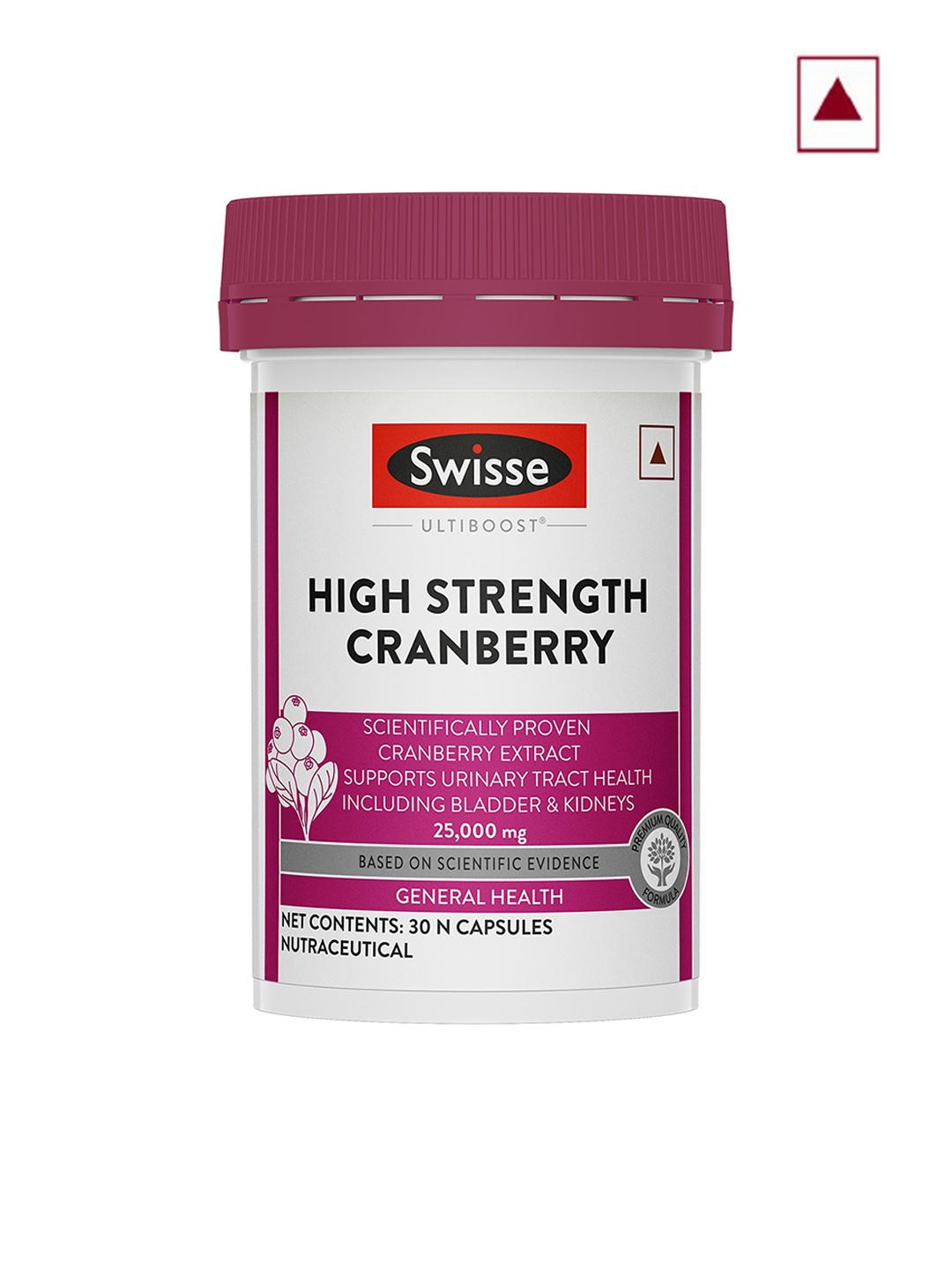 

Swisse High Strength Cranberry Capsules For Bladder & Kidney Health 25000mg - 30 Capsules, Pink