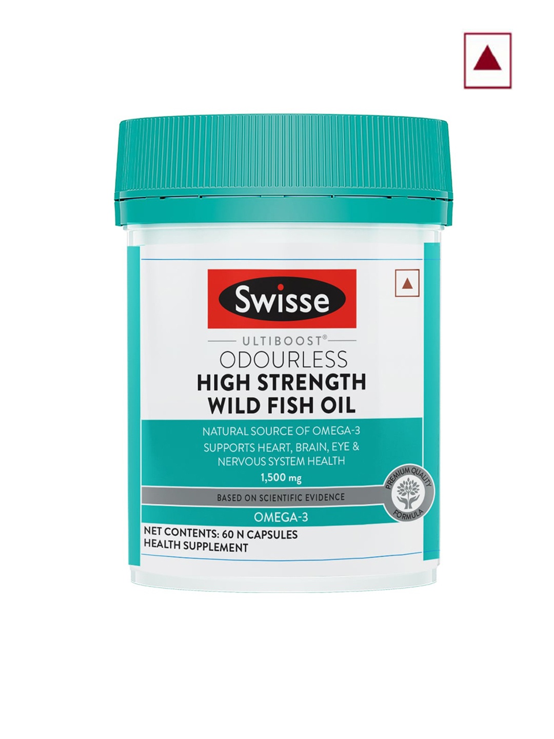 

Swisse Ultiboost Odourless High Strength Wild Fish Oil Capsules - 60 Capsules, Yellow