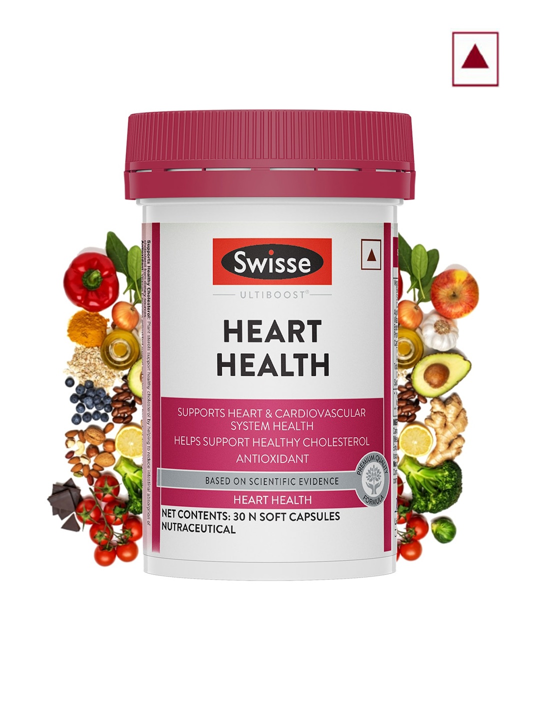 

Swisse Ultiboost Heart Health Soft Capsules for Cardio Vascular Health - 30 Soft Capsules, Red
