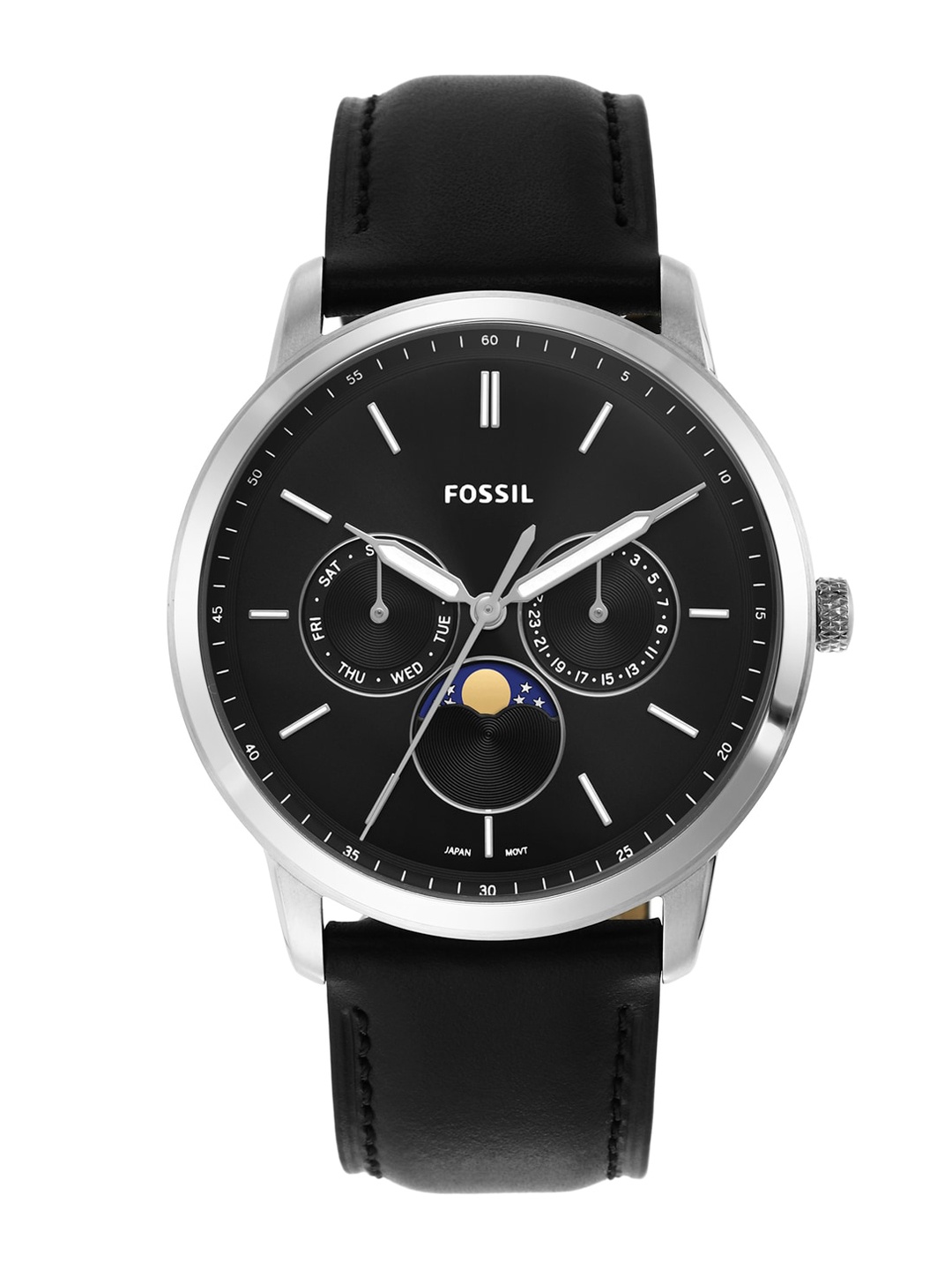 

Fossil Men Leather Straps Analogue Watch FS5904, Black