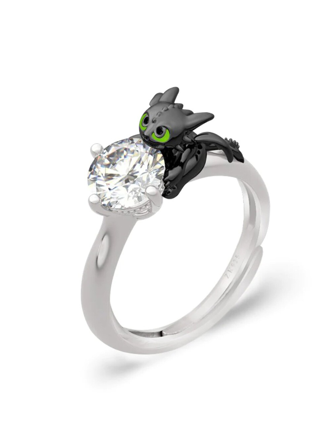 

Zarkan Rhodium-Plated AD Studded Finger Ring, Silver