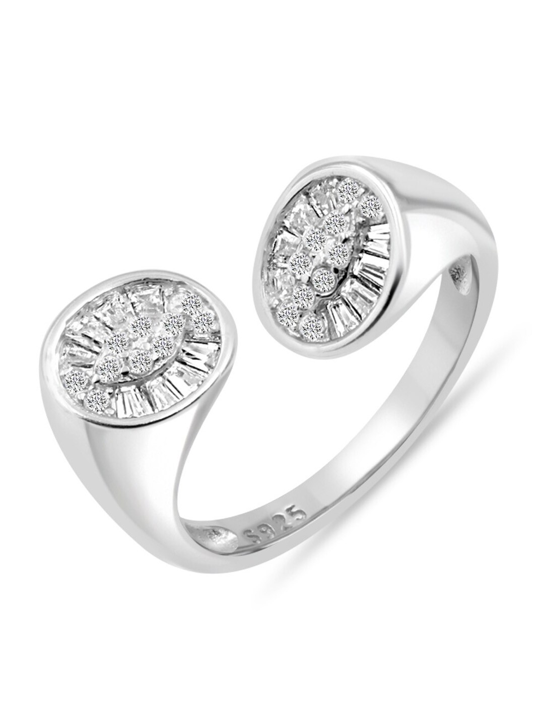 

Zarkan 925 Sterling Silver Rhodium Plated AD Studded Finger Ring
