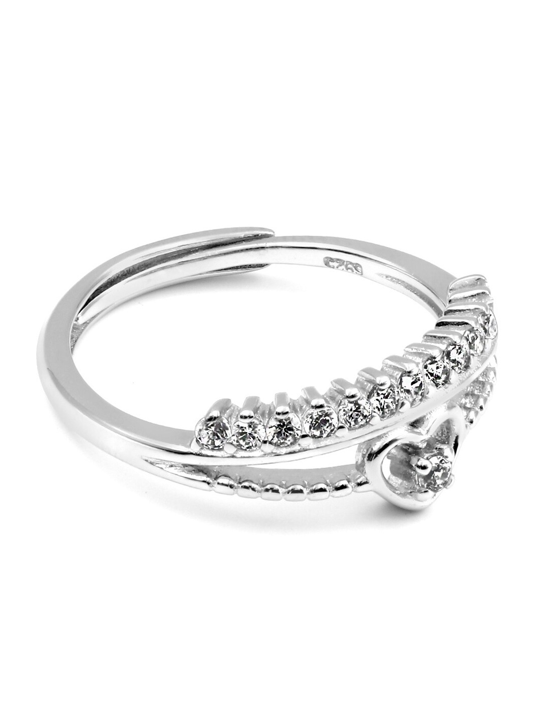 

Zarkan Rhodium Plated Sterling Silver American Diamond Finger Ring