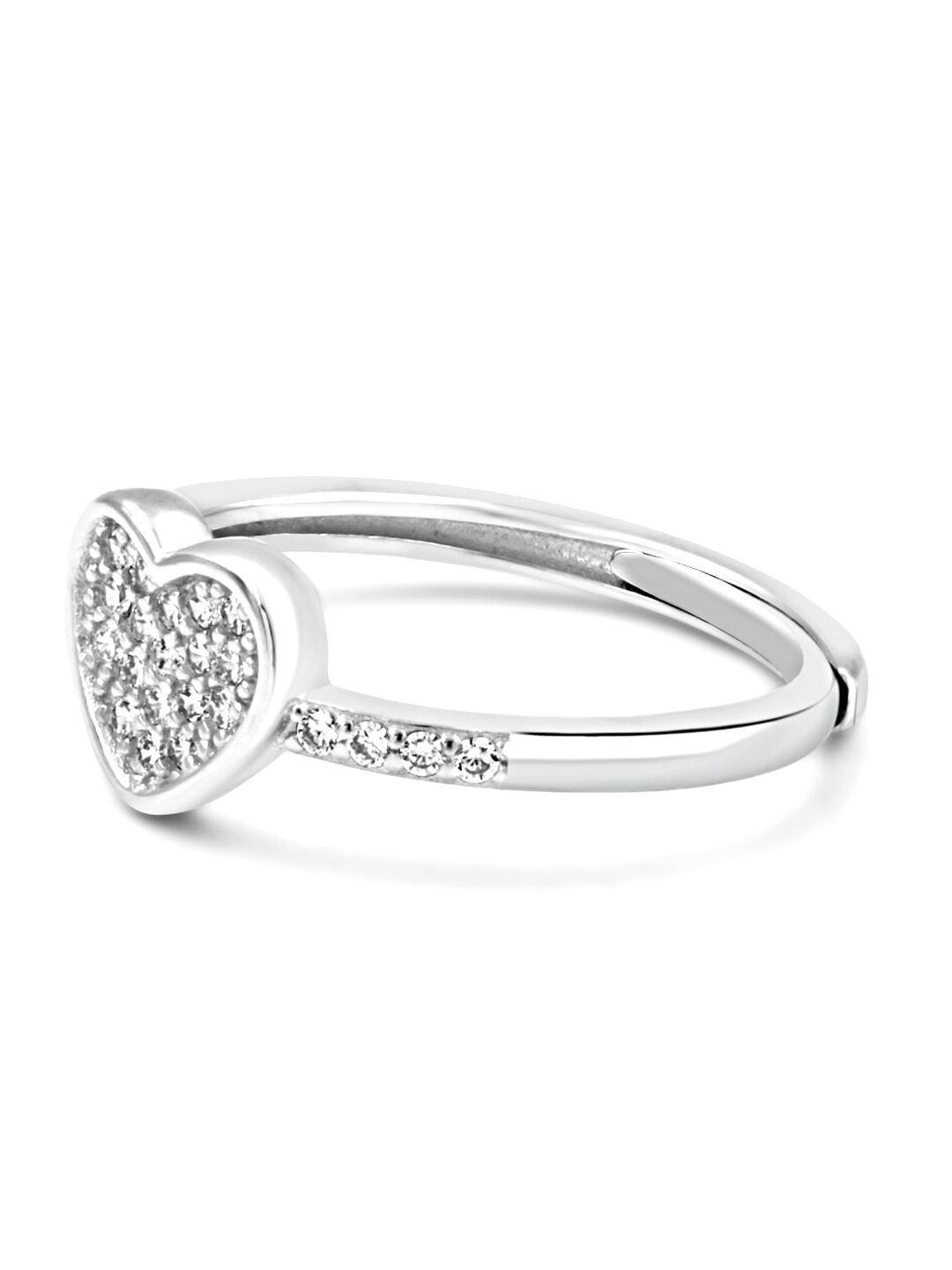 

Zarkan Rhodium-Plated Sterling Silver AD Studded Finger Ring