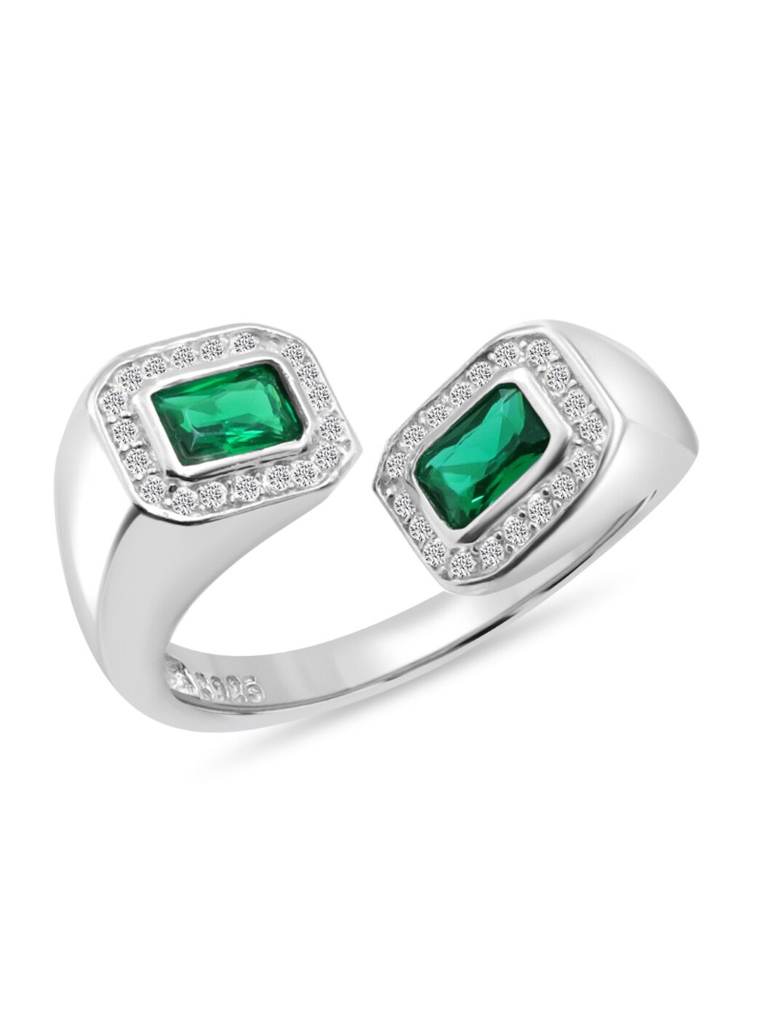 

Zarkan Rhodium-Plated AD Finger Ring, Silver