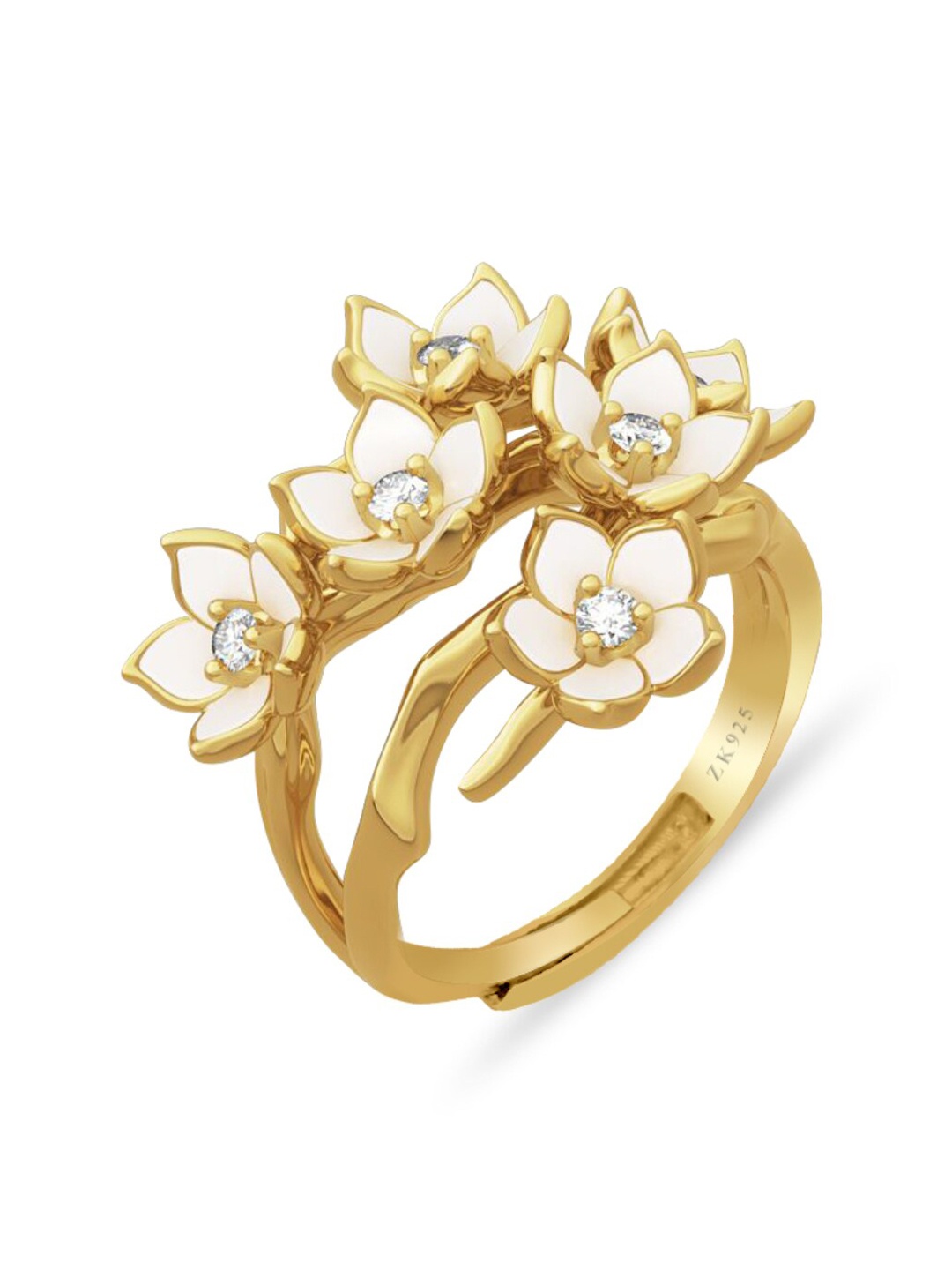 

Zarkan Rhodium-Plated AD Finger Ring, Gold