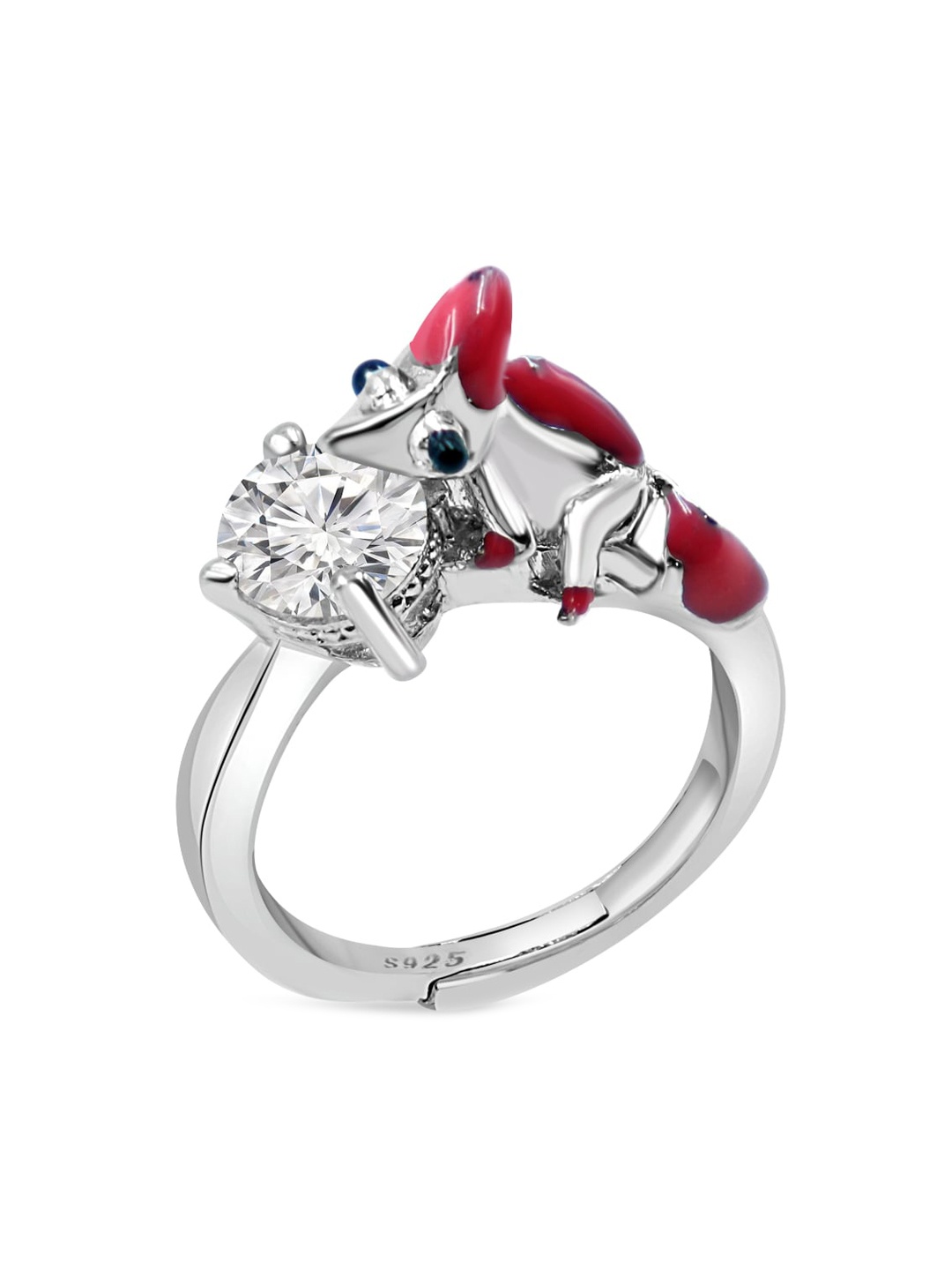 

Zarkan Rhodium-Plated AD Finger Ring, Silver