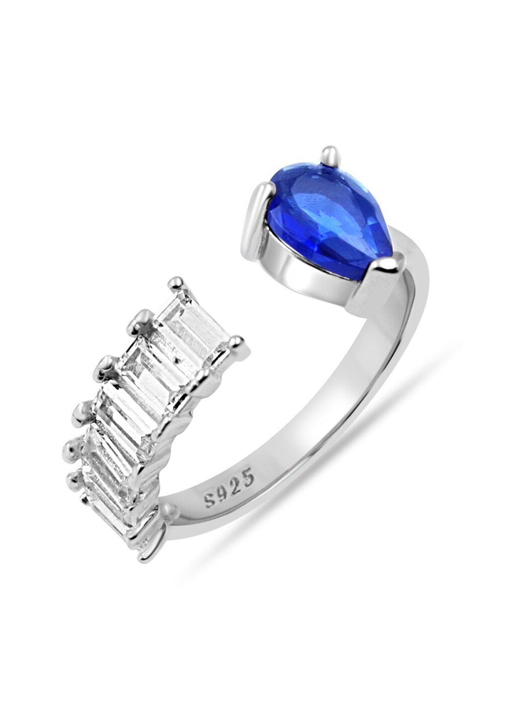 

Zarkan 925 Sterling Silver Rhodium-Plated AD Studded Finger Ring