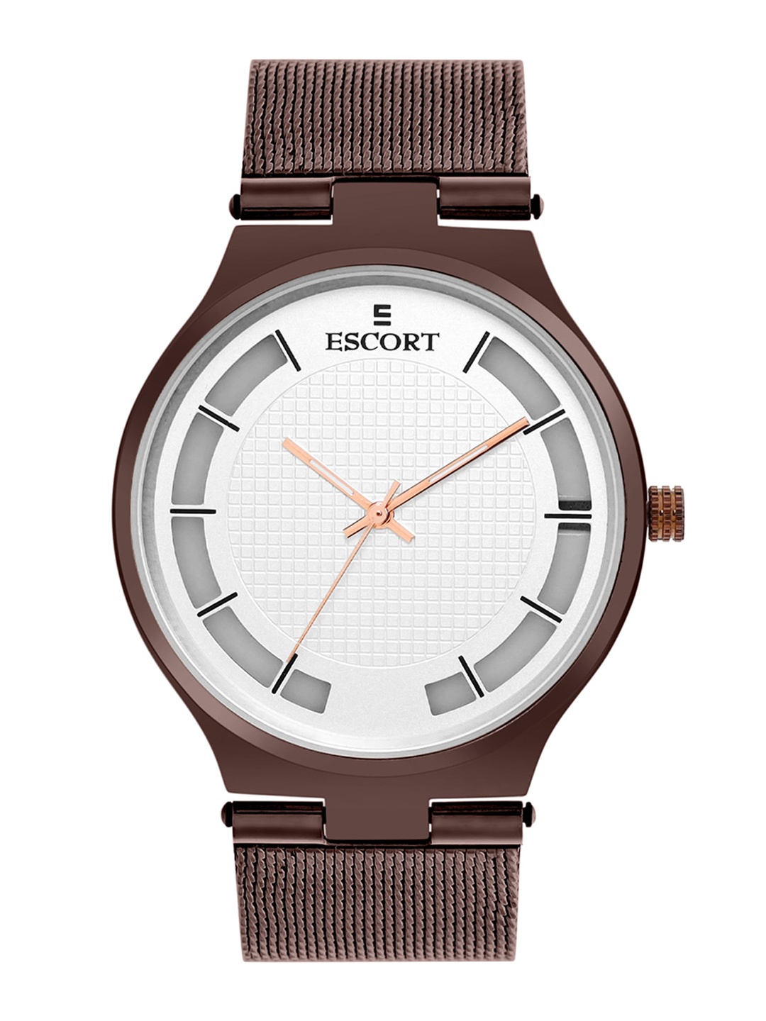 

Escort Men Dial & Stainless Steel Straps Analogue Watch E21007248BRNM2, Silver