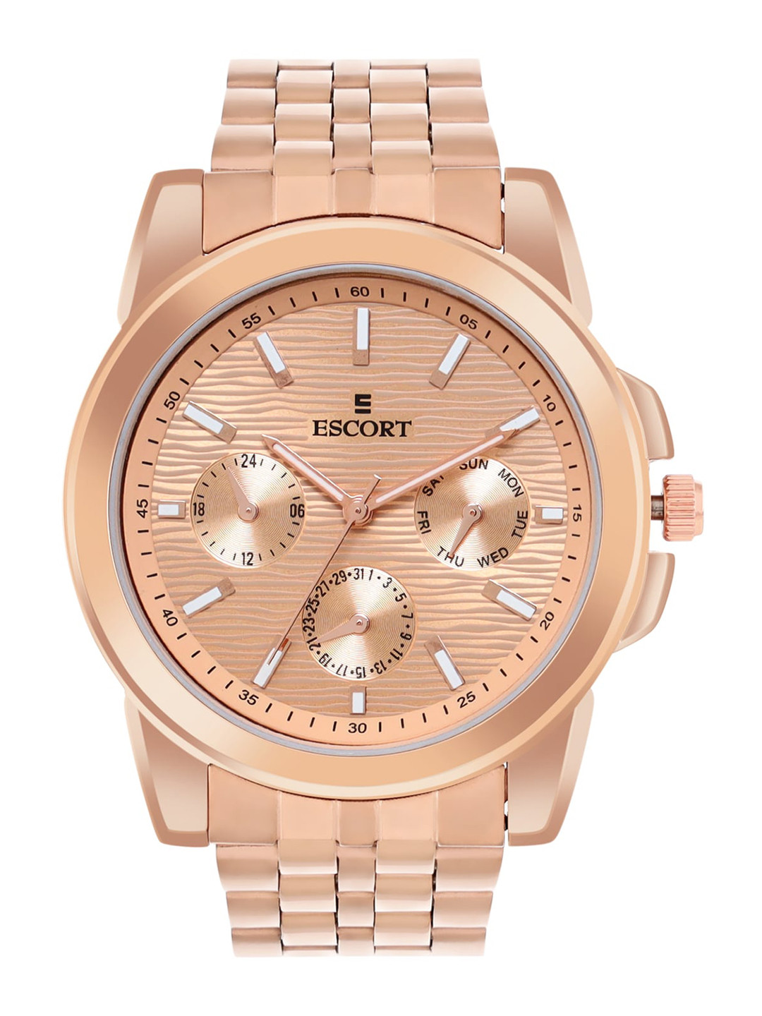 

Escort Men Dial & Straps Analogue Watch E24507444RGM11, Rose gold