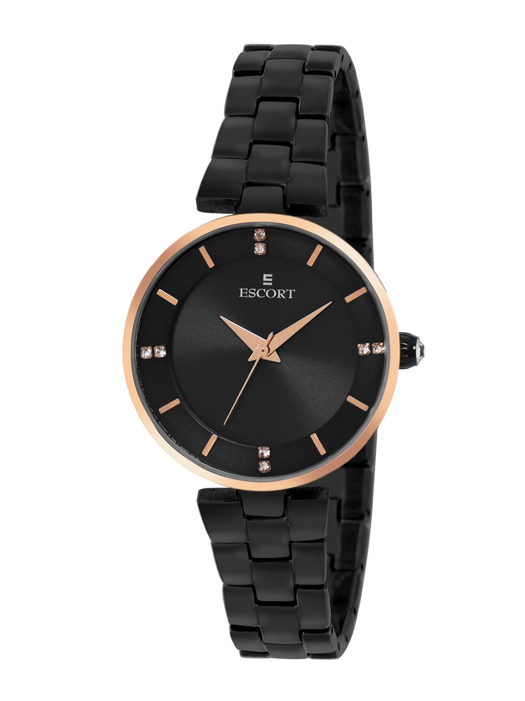 

Escort Women Embellished Dial & Bracelet Style Straps Analogue Watch E21507448BM3, Black
