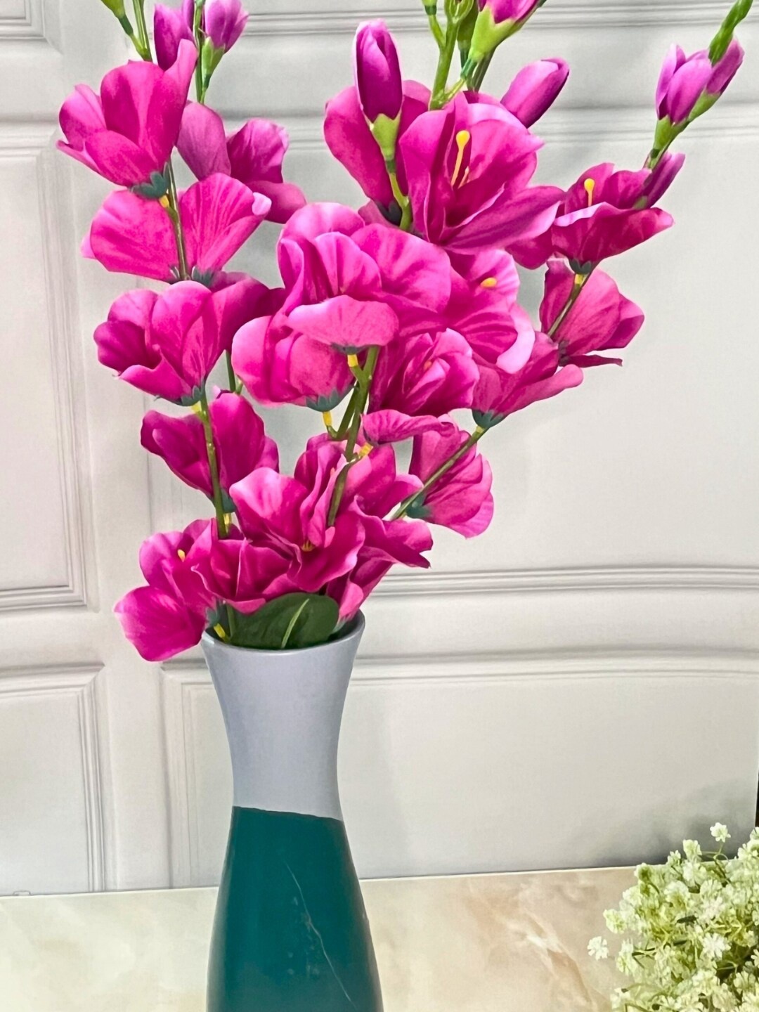 Akaar Purple & Green Gladiolus Artificial Flowers