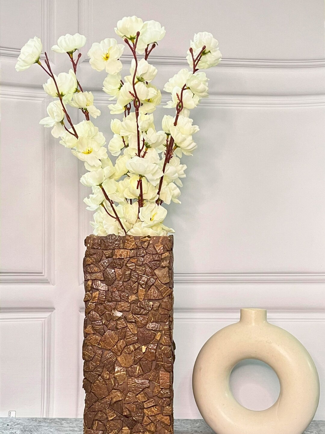 

Akaar White & Brown Cherry Blossom Decorative Artificial Flowers